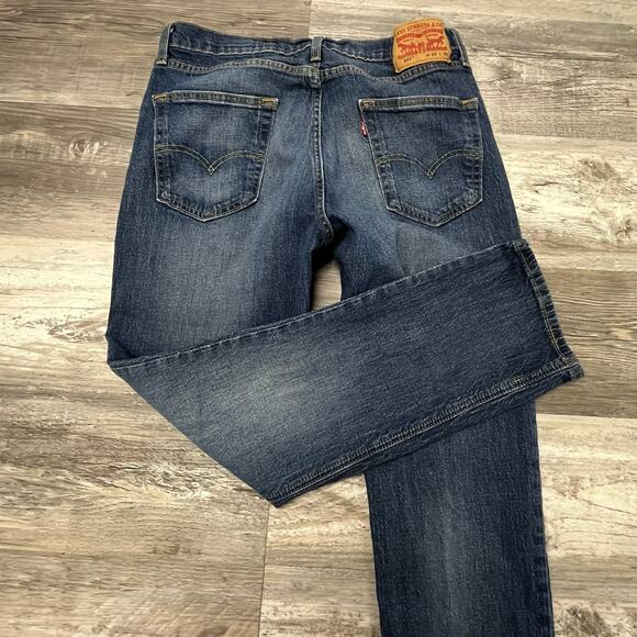 Levis 541 Dark Wash Blue Mens 33x29 Athletic Fit Tapered Denim Jeans Red Tab - Picture 3 of 12
